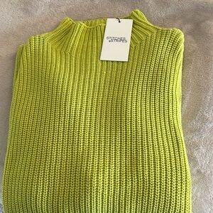 Stitches & Stripes 100% Cotton Mock Neck Oversized Knit Sweater- Small - BNWT
